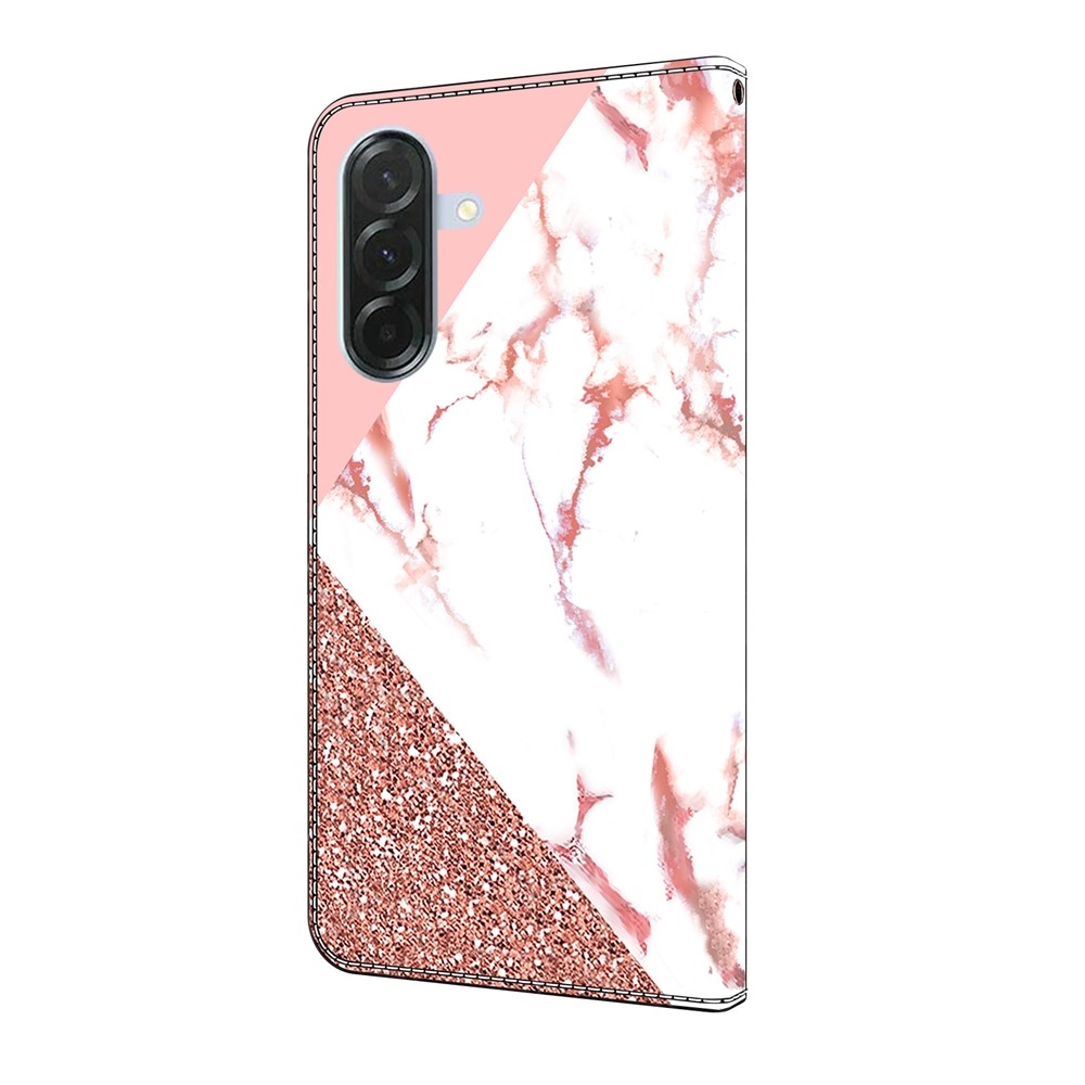 Divatos könyvtáska Samsung Galaxy A36 5G - háromszög alakú mintával