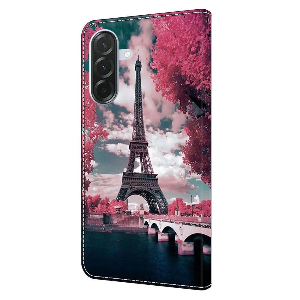 Divatos könyvtáska Samsung Galaxy A37 5G - Eiffel-toronyhoz