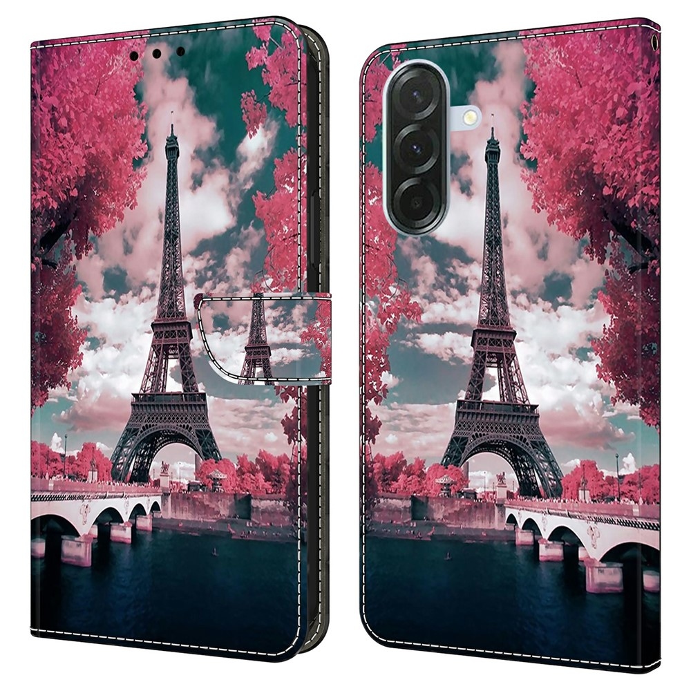 Divatos könyvtáska Samsung Galaxy A37 5G - Eiffel-toronyhoz