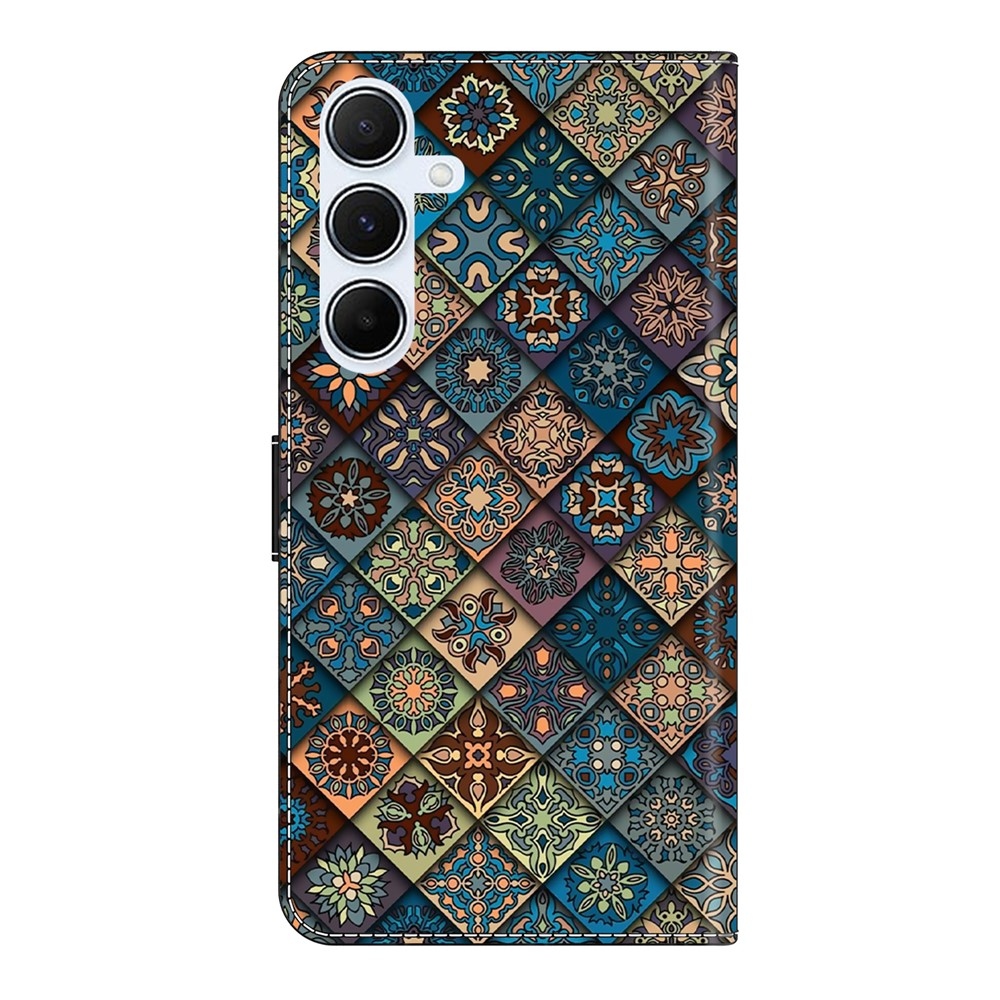 Divatos könyvtáska Samsung Galaxy A56 5G - színes mintákkal