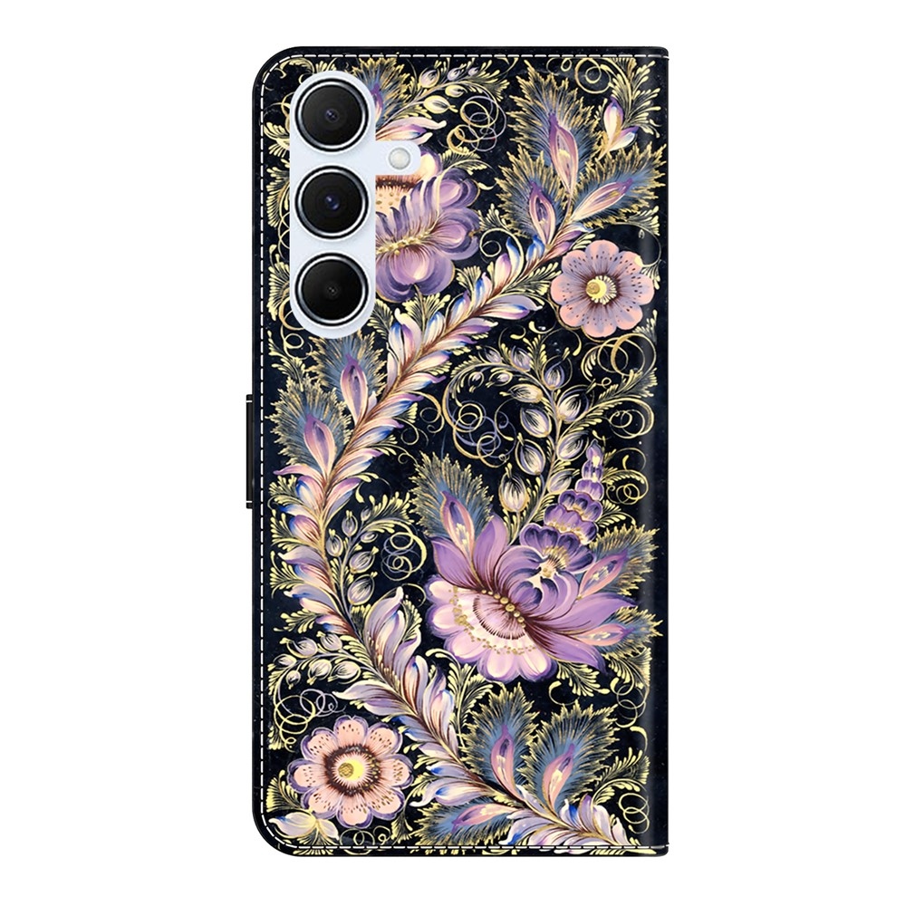 Divatos könyvtáska Samsung Galaxy A56 5G - virágok