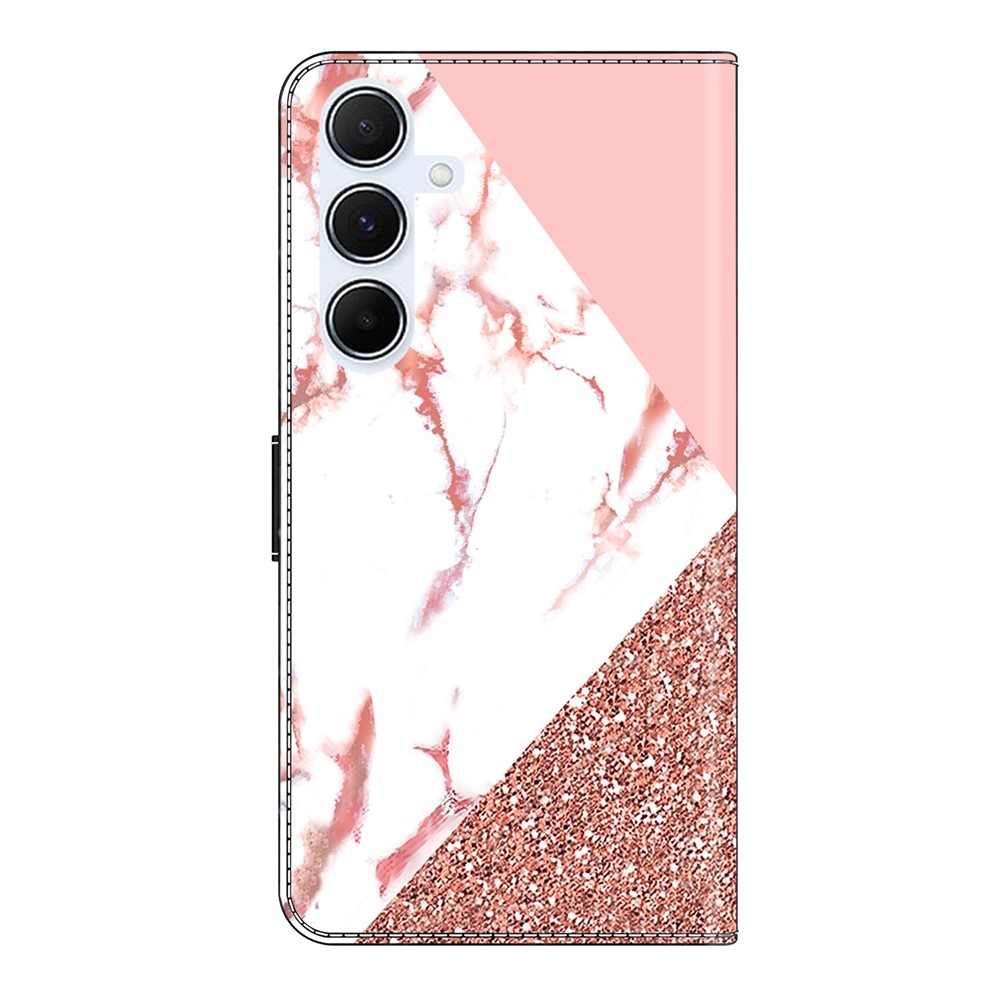 Divatos könyvtáska Samsung Galaxy A56 5G - háromszög alakú mintával