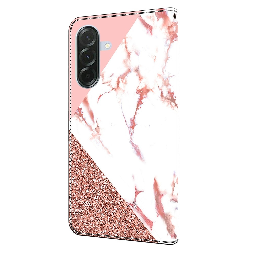 Divatos könyvtáska Samsung Galaxy A57 5G - háromszög alakú mintával