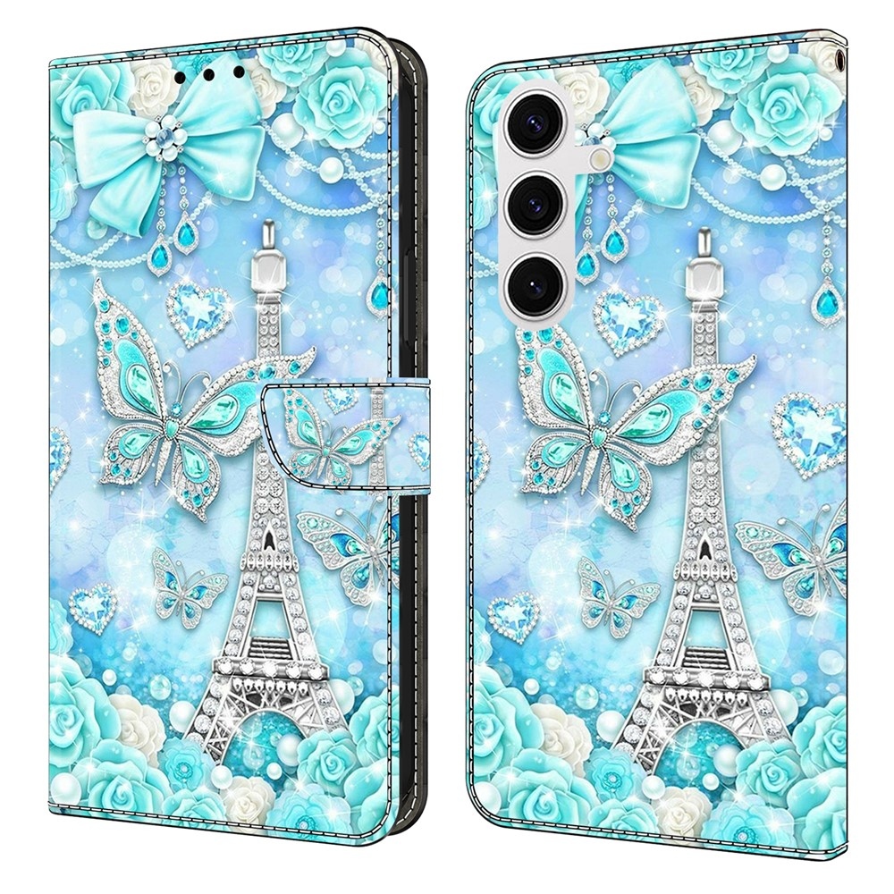 Divatos könyv tok Samsung Galaxy S26/S26 Pro készülékhez - Eiffel-torony és pillangók