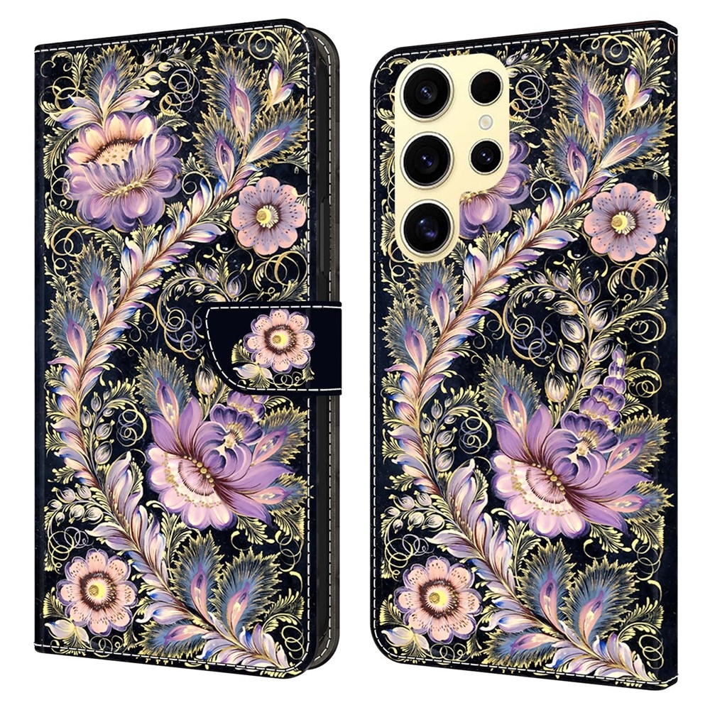 Divatos könyv tok Samsung Galaxy S26 Ultra - virágok