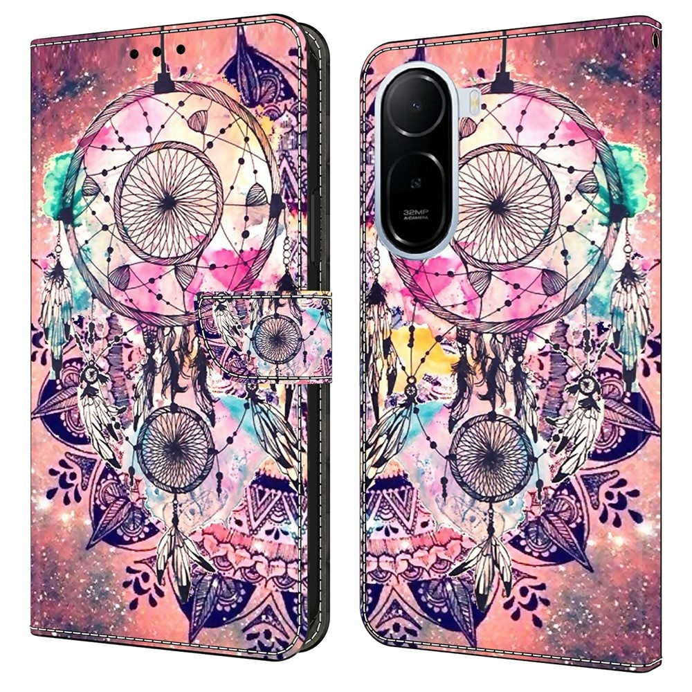 Divatos könyv tok a Xiaomi Redmi A7 Pro számára - színes álomfogó