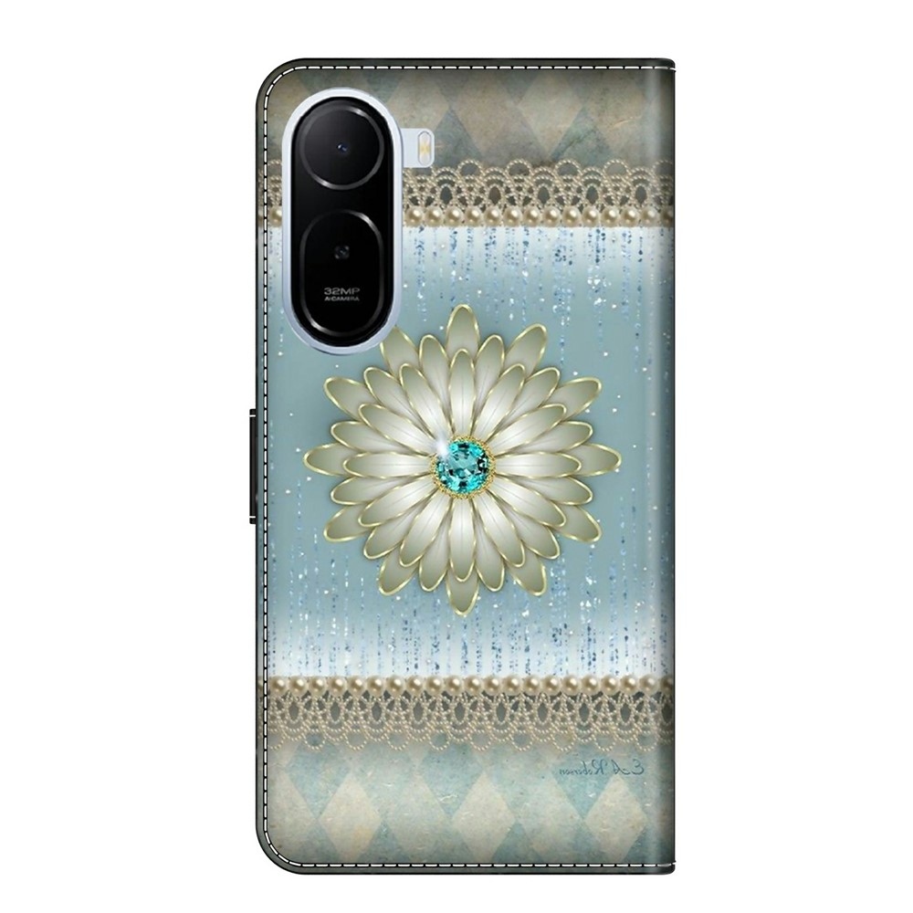 Divatos könyv tok a Xiaomi Redmi A7 Pro-hoz - gyémánt virág