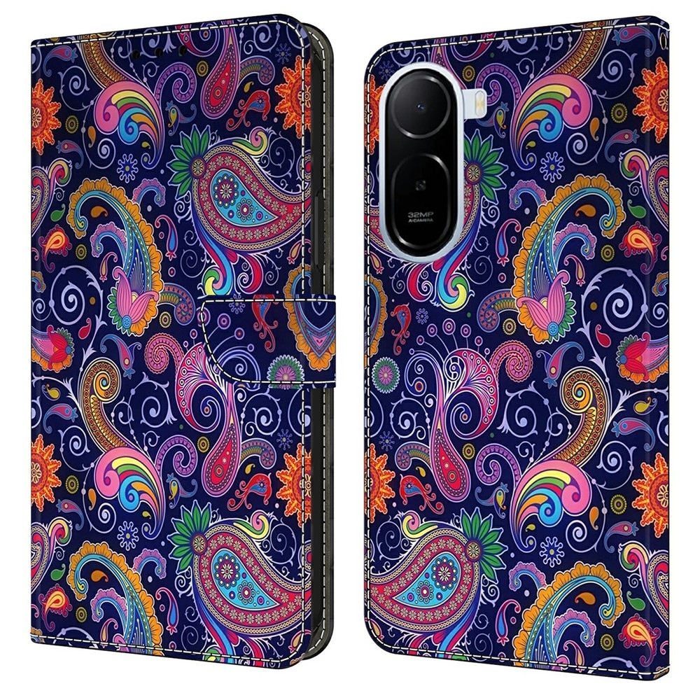 Divatos könyv tok a Xiaomi Redmi A7 Pro-hoz - kasmír mintákkal