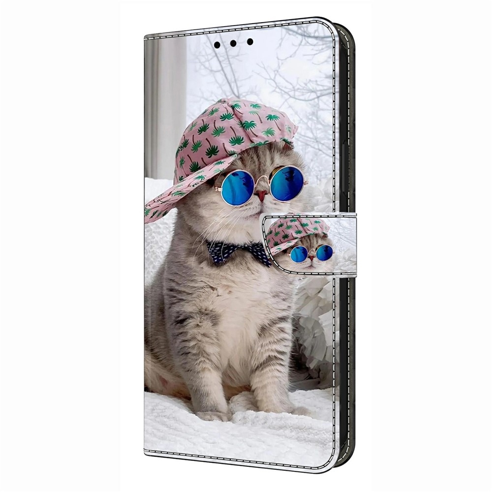 Divatos könyv tok a Xiaomi Redmi A7 Pro-hoz - macska a sapkában