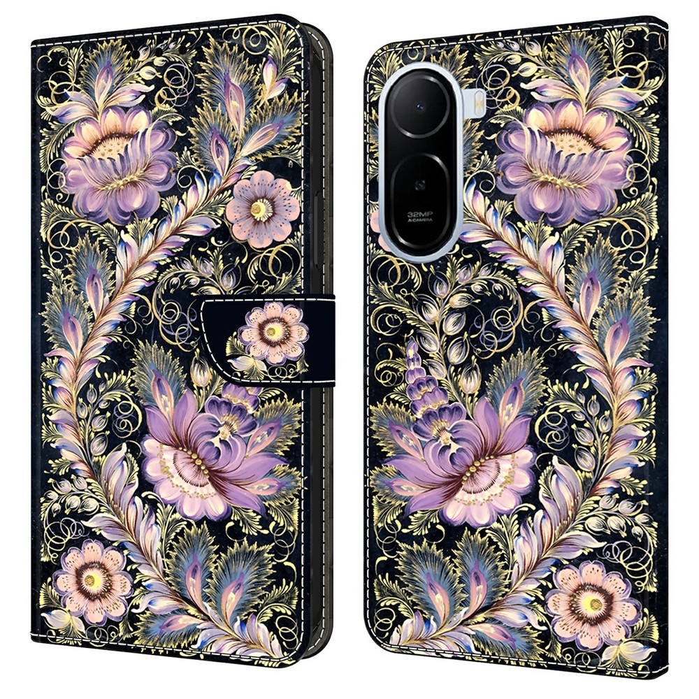 Divatos könyv tok a Xiaomi Redmi A7 Pro-hoz - virágok