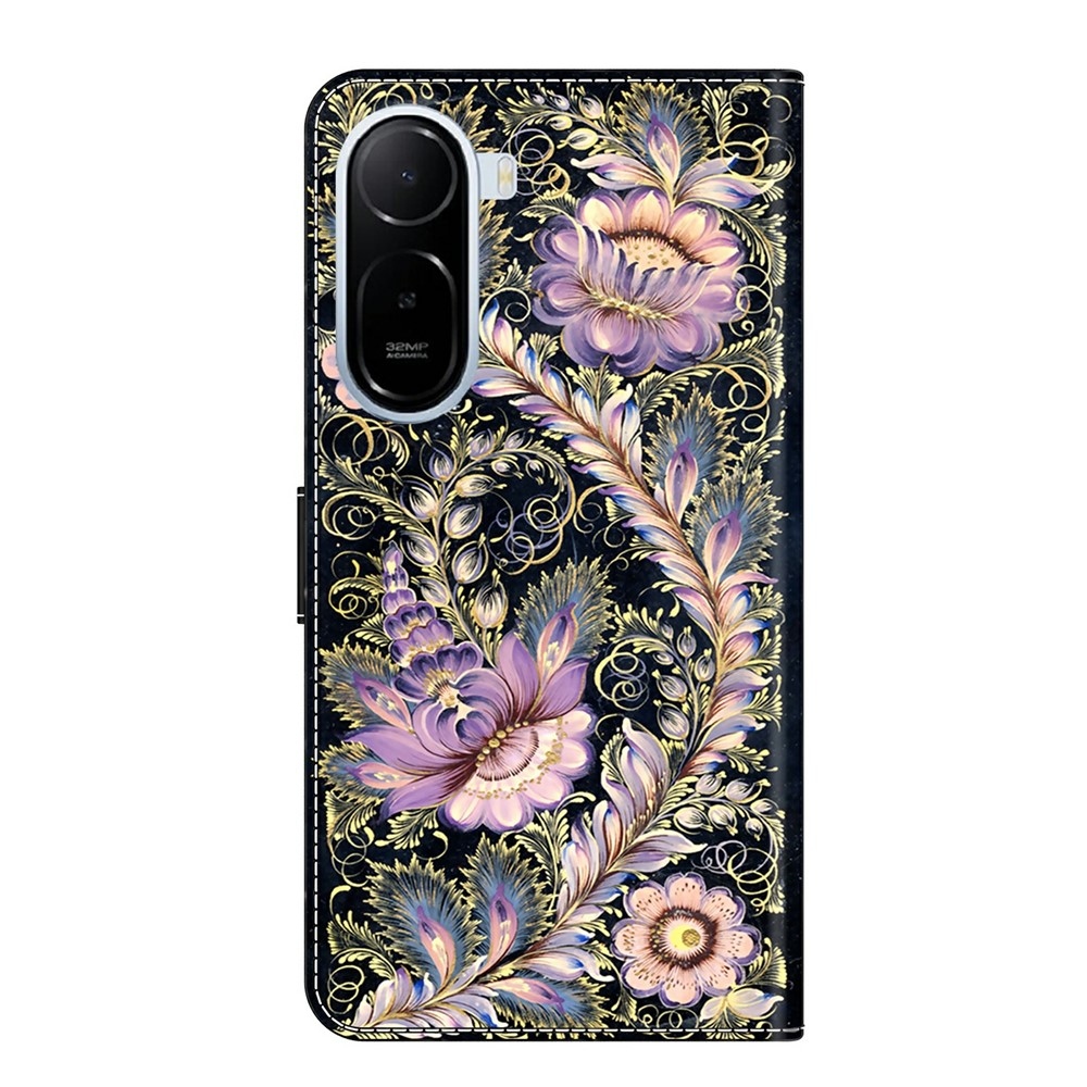 Divatos könyv tok a Xiaomi Redmi A7 Pro-hoz - virágok