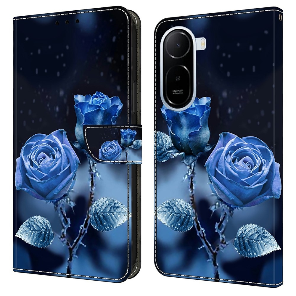 Divatos könyv tok Xiaomi Redmi A7 Pro - kék rózsa