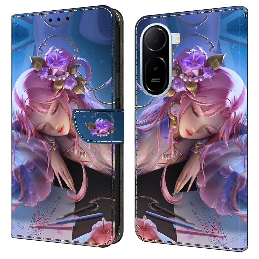 Divatos könyv tok Xiaomi Redmi A7 Pro - alvó lányhoz
