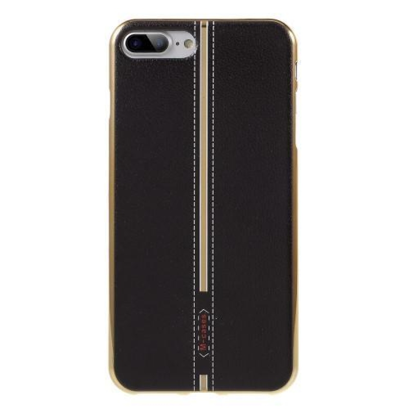 FashionStyle zselés tok PU bőr hátlappal iPhone 8 Plus és iPhone 7 Plus készülékhez - fekete