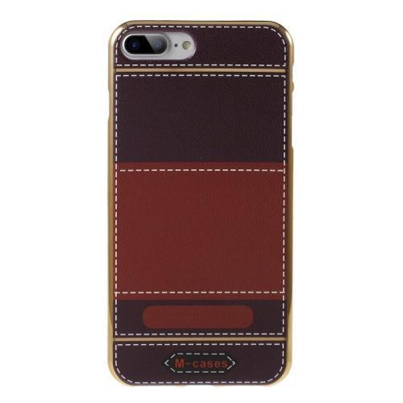 FashionStyle zselés tok PU bőr hátlappal iPhone 8 Plus és iPhone 7 Plus készülékhez - kávés színben