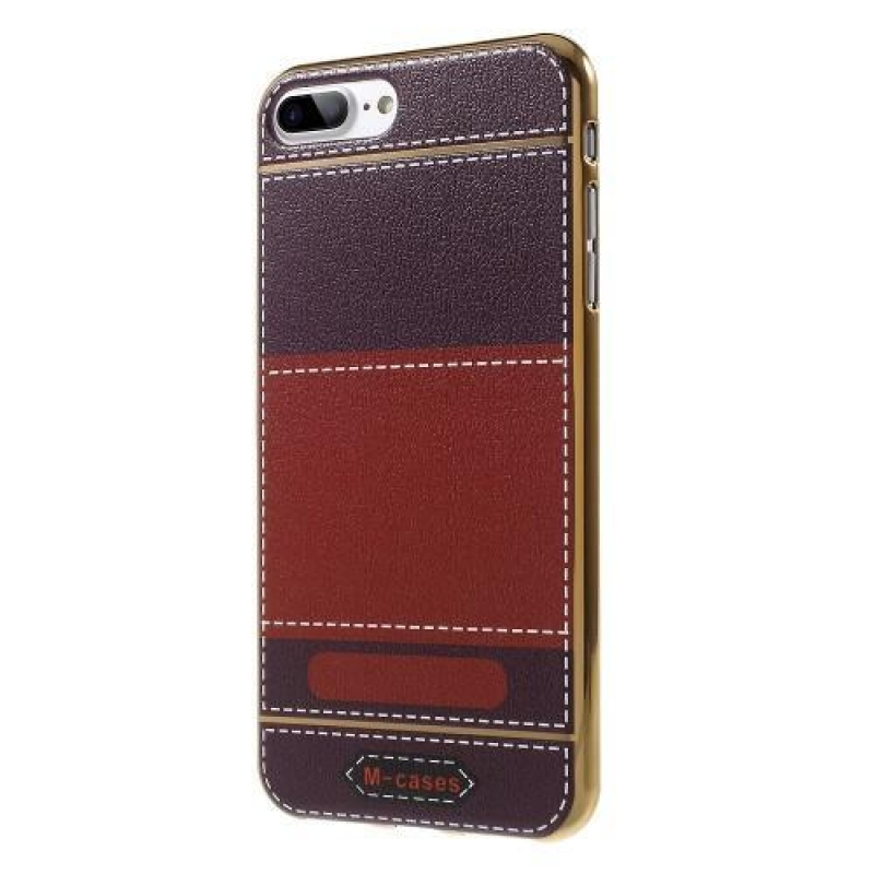 FashionStyle zselés tok PU bőr hátlappal iPhone 8 Plus és iPhone 7 Plus készülékhez - kávés színben