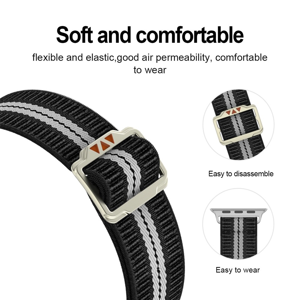 Fasten nylon szíj az Apple Watch Ultra 4/3/2/1 49 mm-es és 12/11/10 46 mm-es modellekhez – fekete/fehér