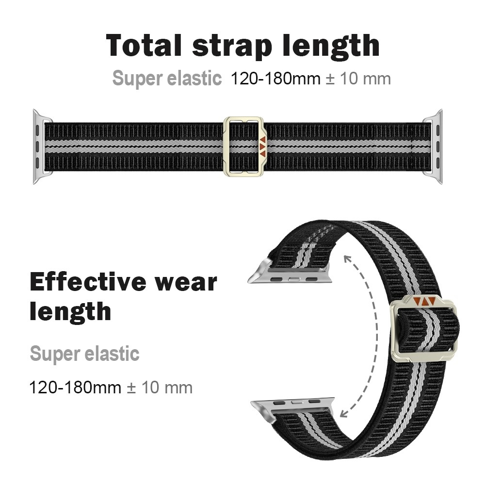 Fasten nylon szíj az Apple Watch Ultra 4/3/2/1 49 mm-es és 12/11/10 46 mm-es modellekhez – fekete/fehér