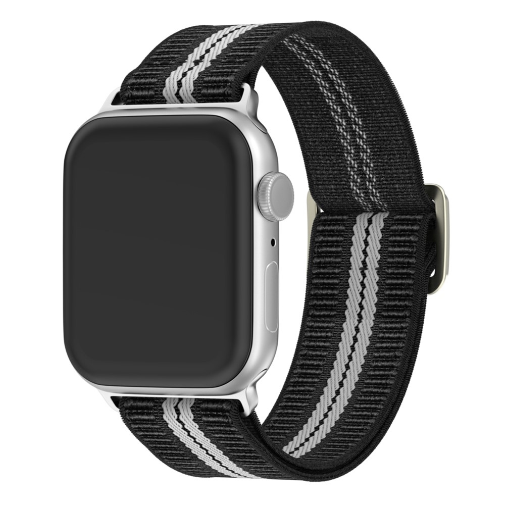 Fasten nylon szíj az Apple Watch Ultra 4/3/2/1 49 mm-es és 12/11/10 46 mm-es modellekhez – fekete/fehér