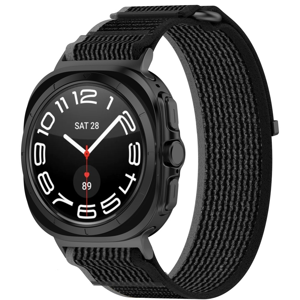 Fasten nylon szíj a Samsung Galaxy Watch Ultra (2025) 47 mm-es modellhez – fekete/szürke