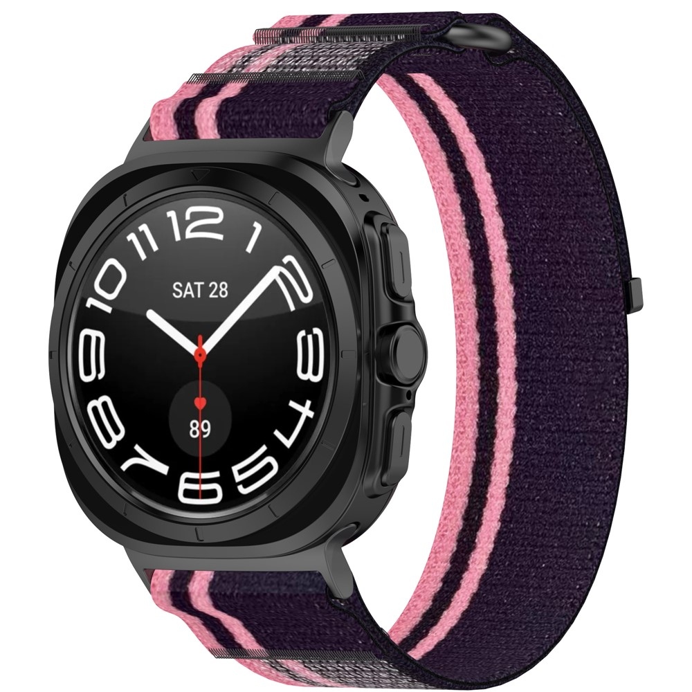 Fasten nylon szíj a Samsung Galaxy Watch Ultra (2025) 47 mm-es modellhez – rózsaszín/lila