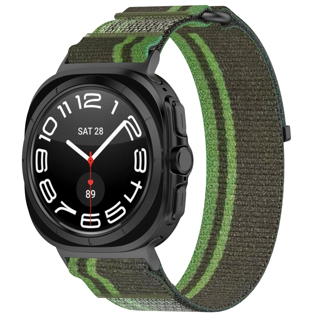 Fasten nylon szíj a Samsung Galaxy Watch Ultra (2025) 47 mm-es modellhez – zöld