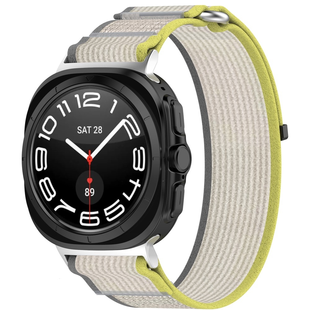 Fasten nylon szíj a Samsung Galaxy Watch Ultra (2025) 47 mm-es modellhez – sárga/szürke