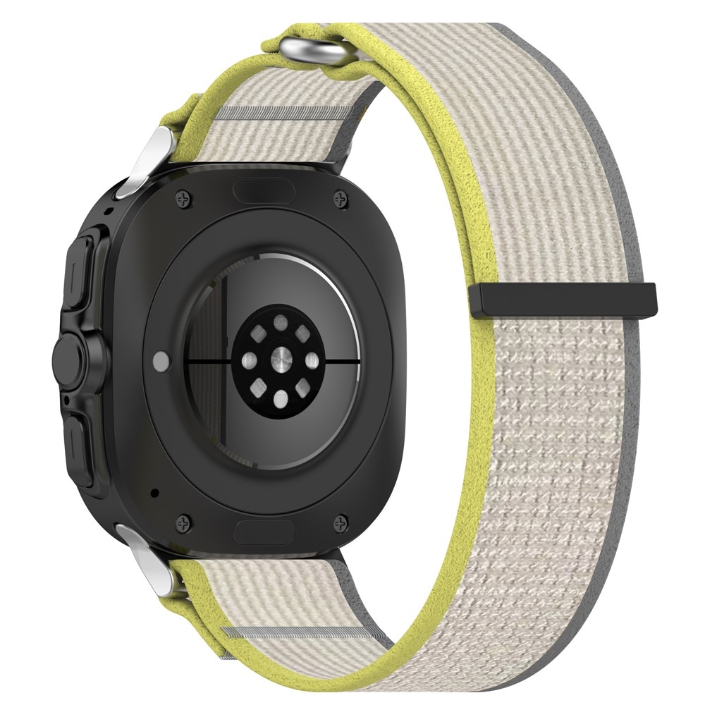 Fasten nylon szíj a Samsung Galaxy Watch Ultra (2025) 47 mm-es modellhez – sárga/szürke