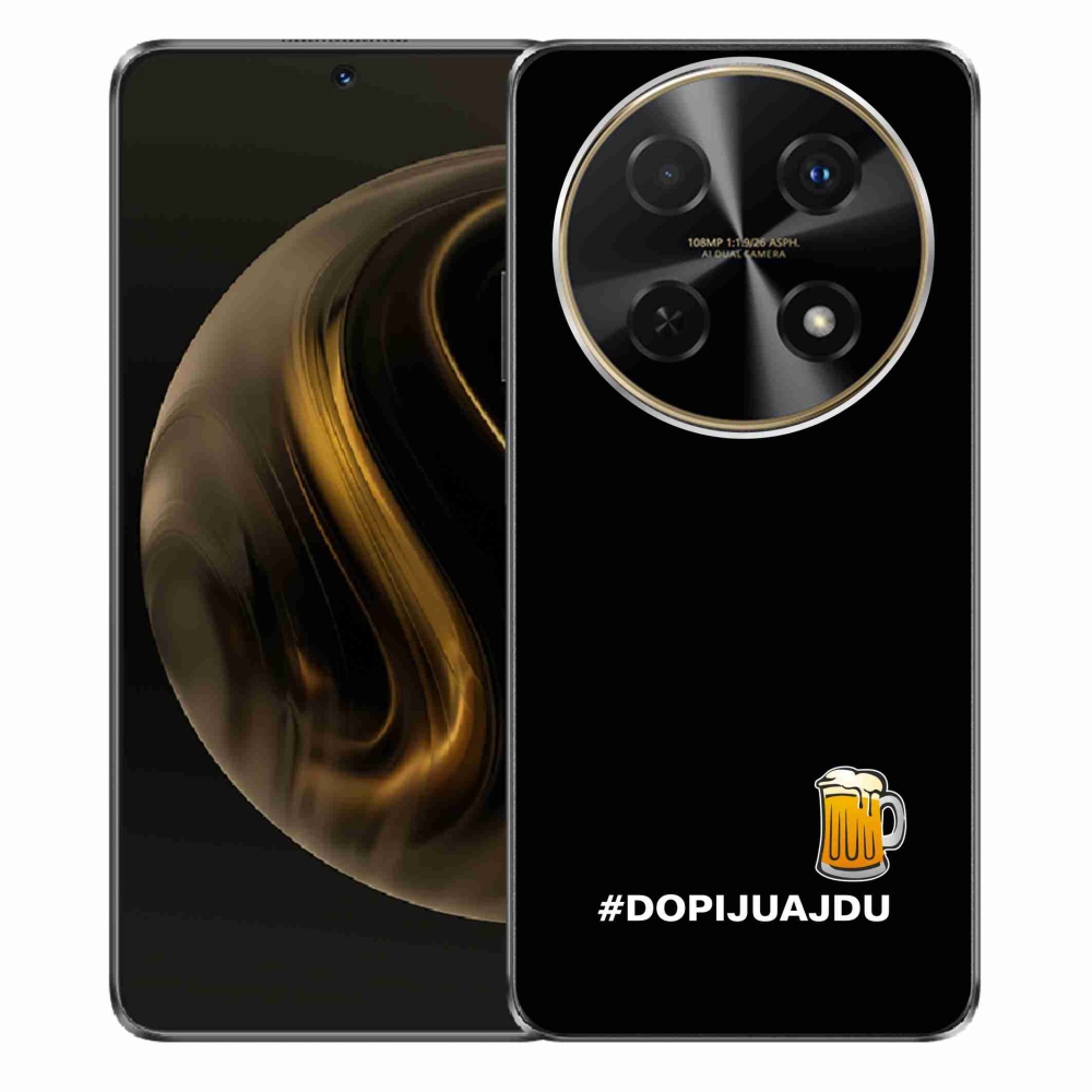 Gél borító mmCase a Huawei Nova 12i - sör motívum 1 fekete háttérrel