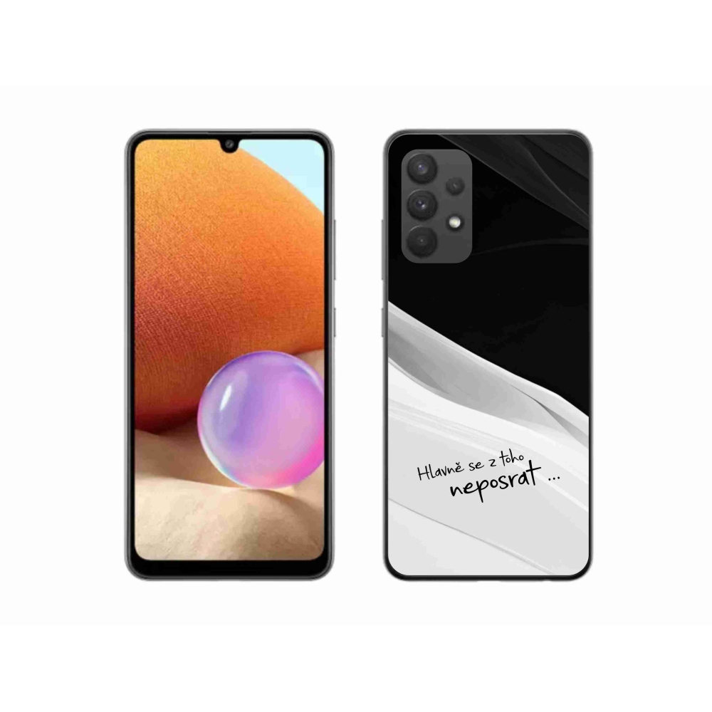 Gél borító mmCase Samsung Galaxy A32 4G - vicces szöveg 13 fehér és fekete háttérrel