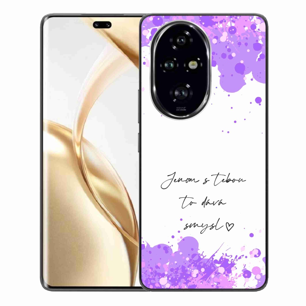 Gél borító mmCase a Honor 200 Pro 5G számára - szerelmes szöveg fehér háttérrel