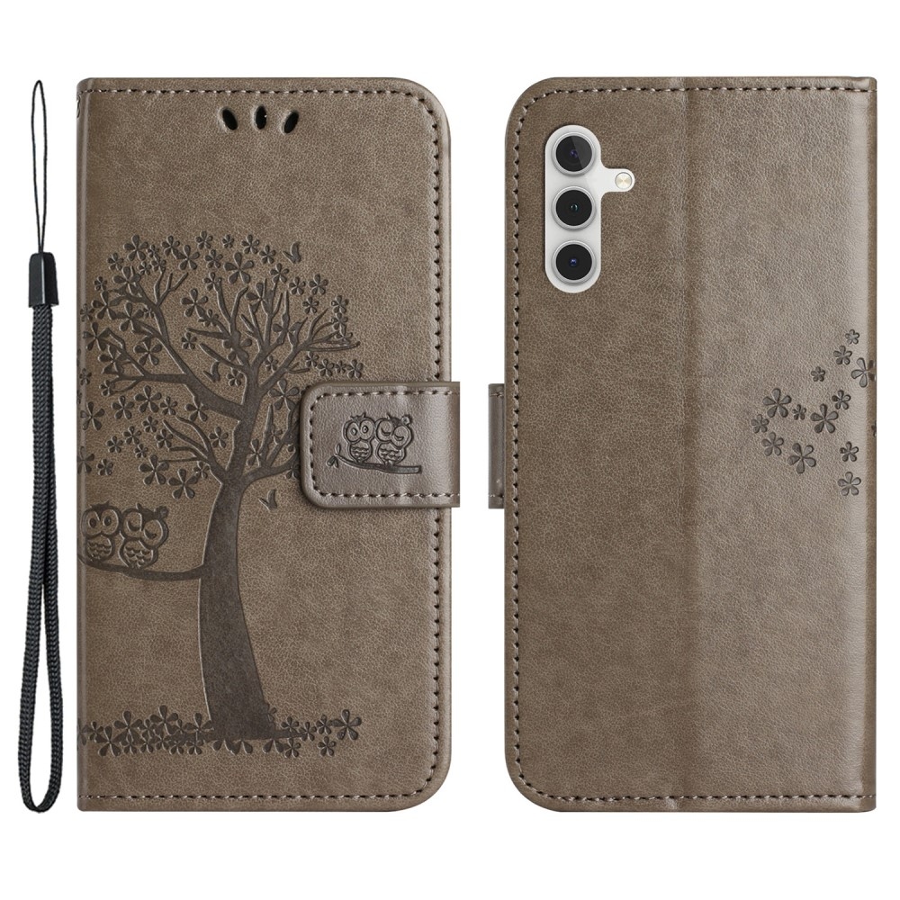 Fás könyv tok Samsung Galaxy S24+/S25+ készülékhez - szürke