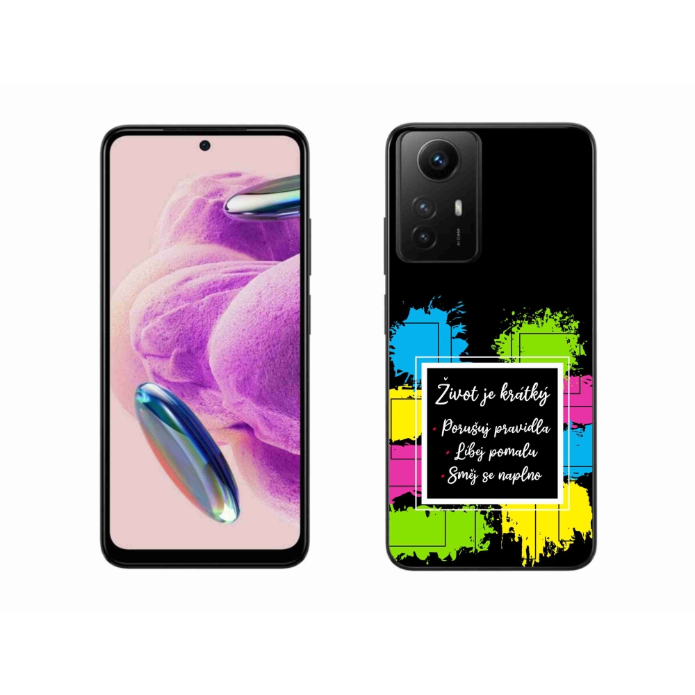 Gél borítás mmCase a Xiaomi Redmi Note 12S-hez - idézet 5 fekete háttér