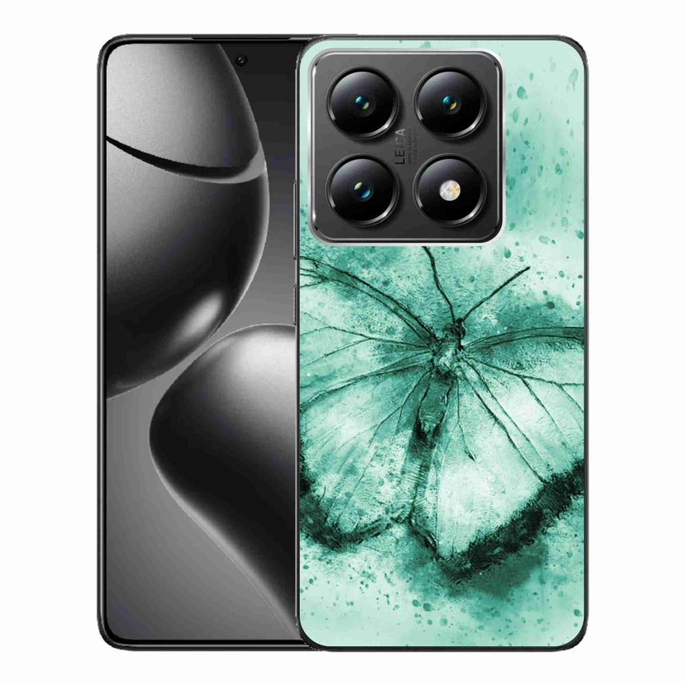 Gél borítás mmCase a Xiaomi 14T Pro számára - zöld pillangó