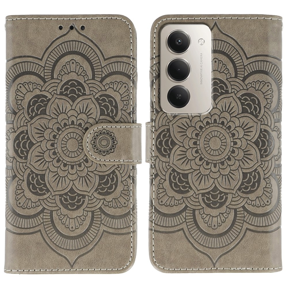 Mandala könyv tok a Xiaomi Redmi 15 5G-hez - szürke