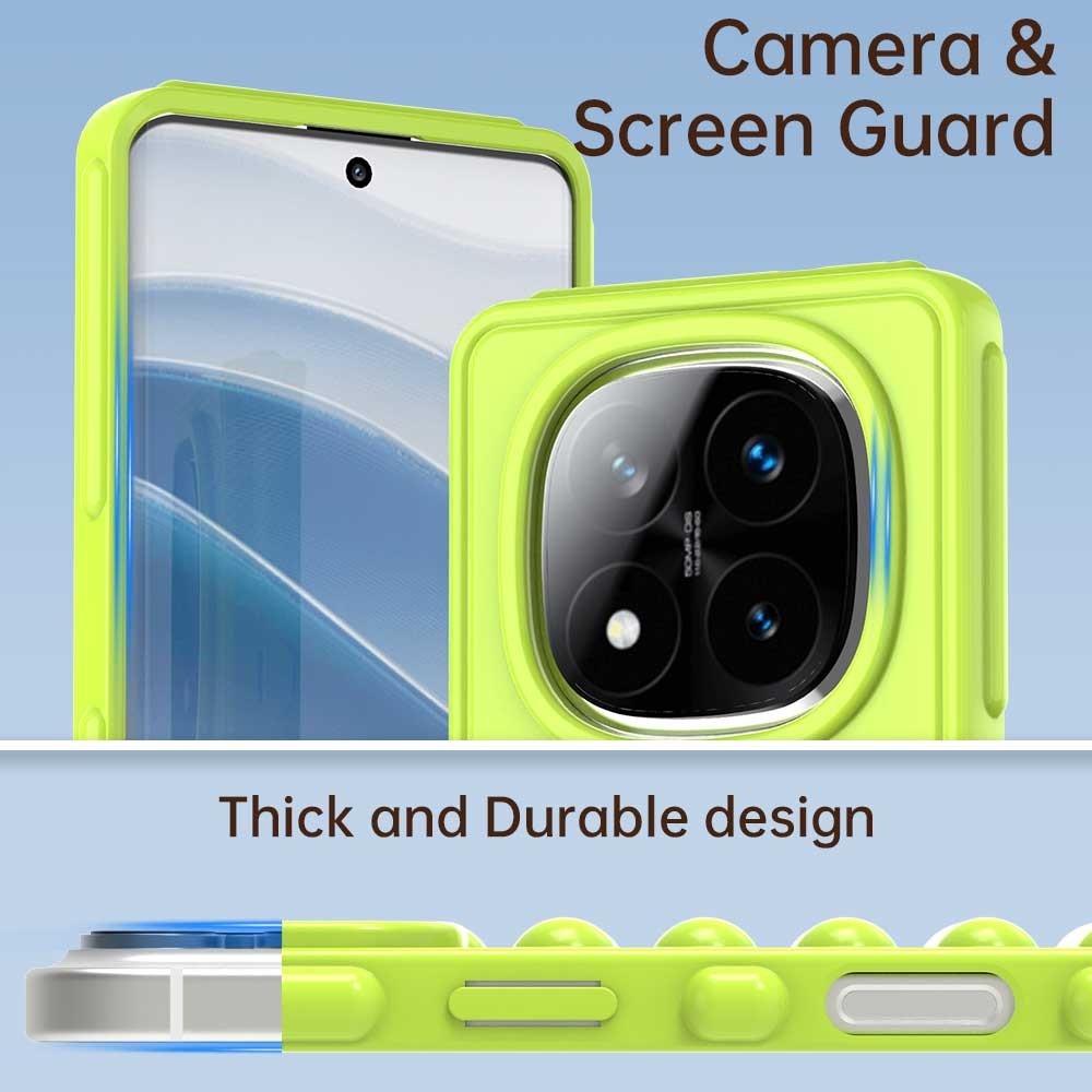 Csíkos tartós borító Xiaomi Redmi Note 14 Pro+ 5G - zöld