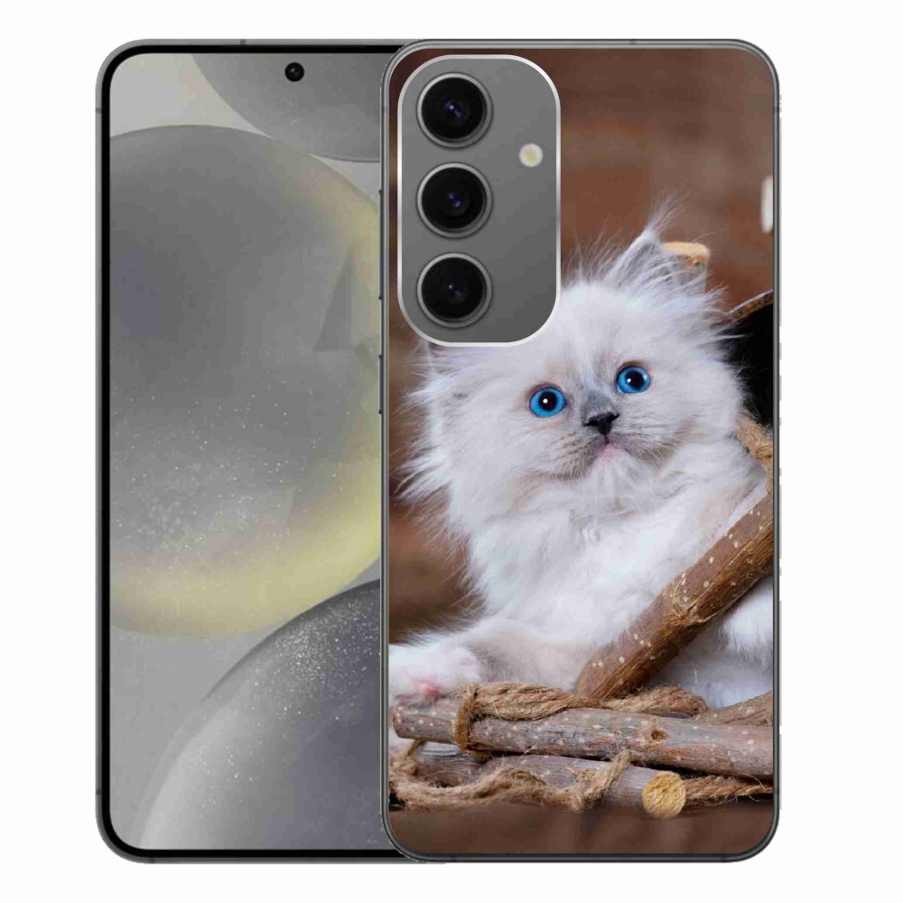 Gél védőhuzat mmCase Samsung Galaxy S24+ készülékhez - fehér cica