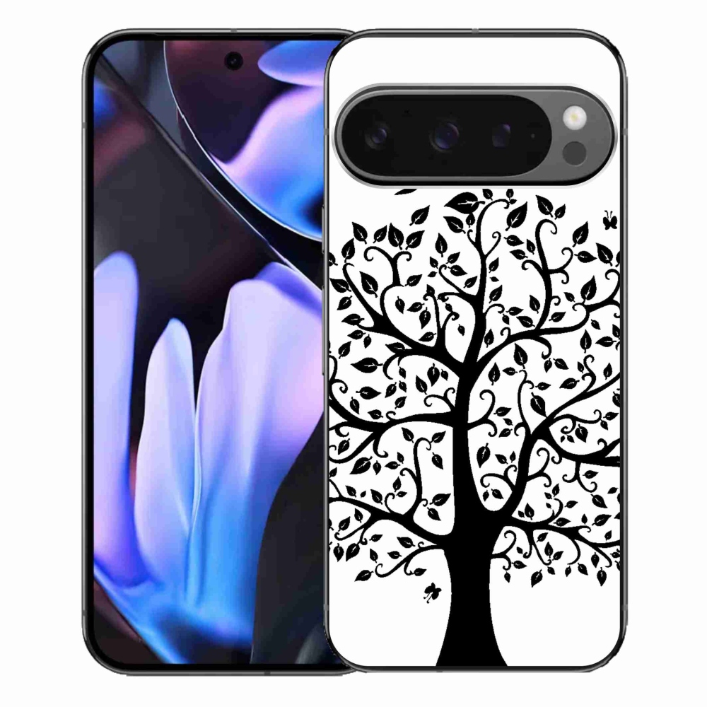 Gél borítás mmCase a Google Pixel 9 Pro XL számára - fekete és fehér fa