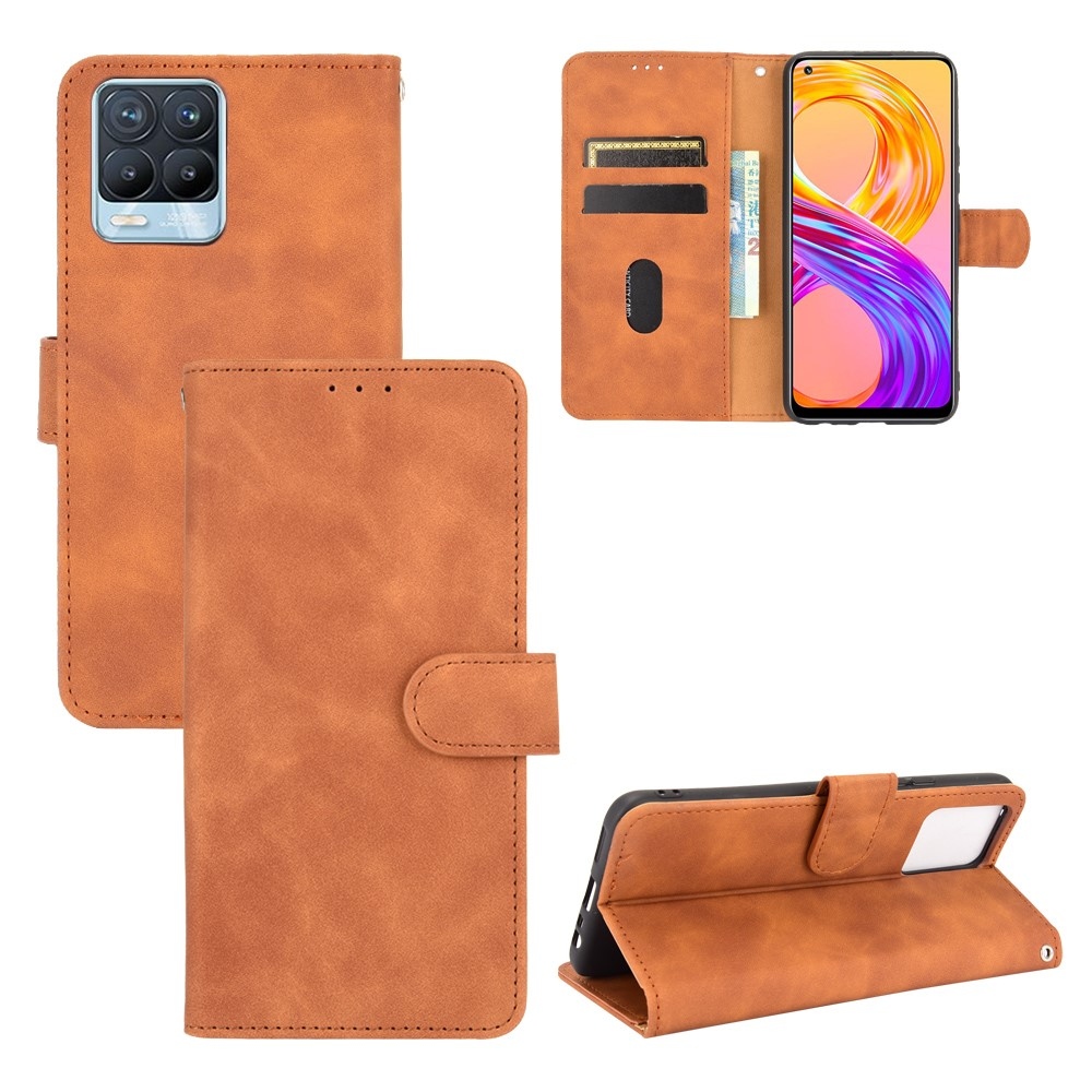Feel könyvformájú tok a Realme 8/8 Pro-hoz – barna