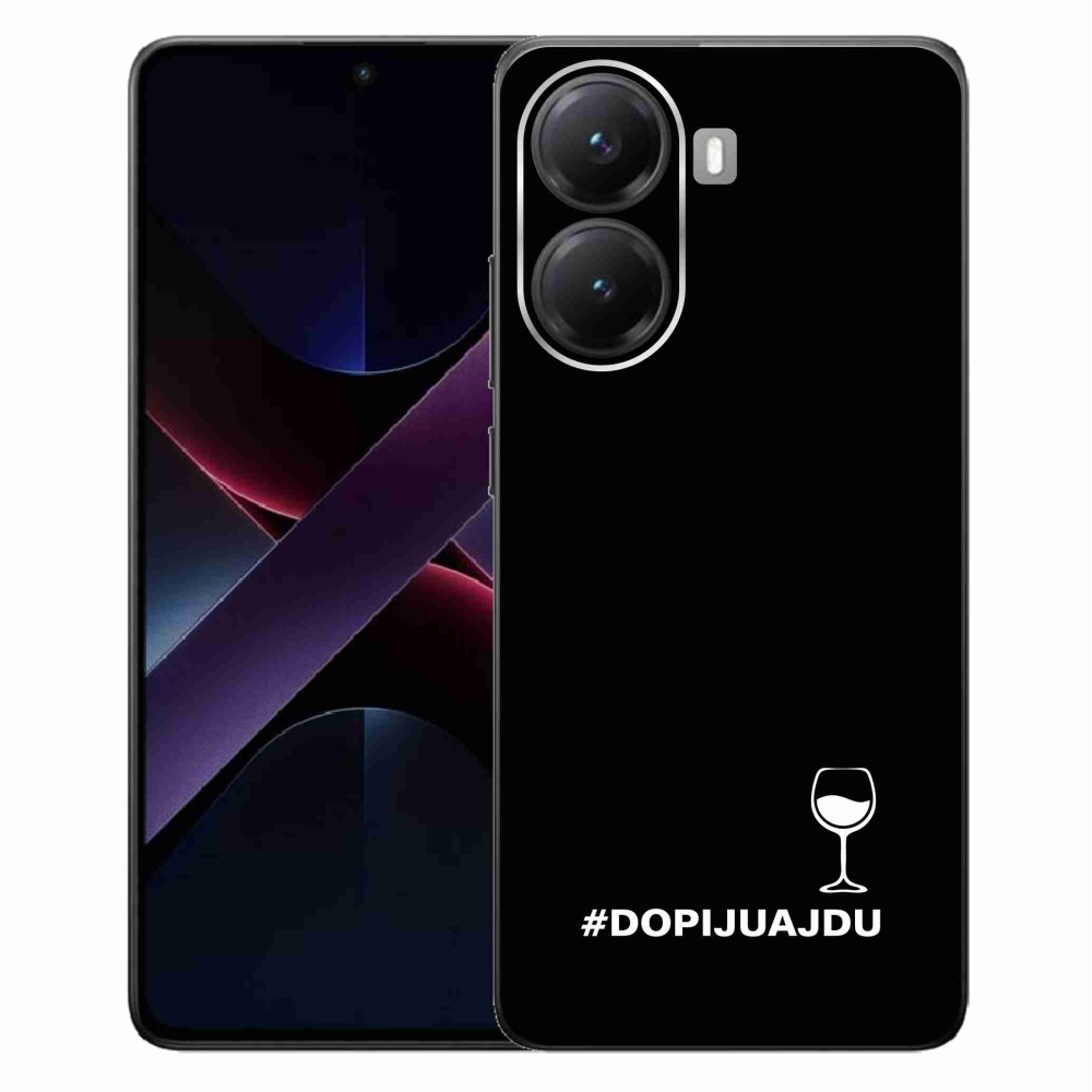 Gél borítás mmCase a Xiaomi Poco X7 Pro 5G számára - bor motívum fekete háttérrel