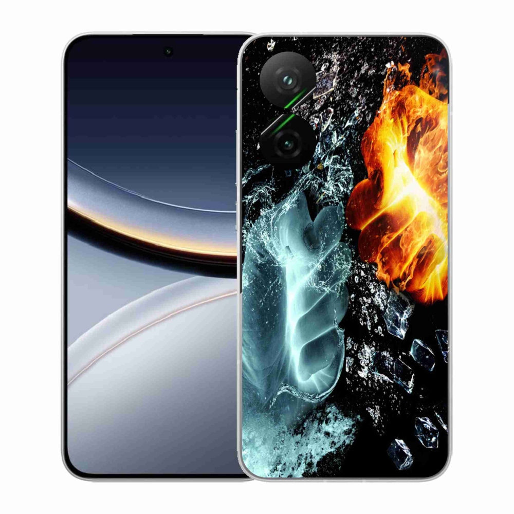 Gél borítás mmCase a Xiaomi Poco F7 5G számára - víz és tűz