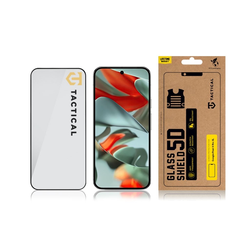 Taktikai üvegpajzs 5D üveg a Google Pixel 9 Pro XL-hez Fekete