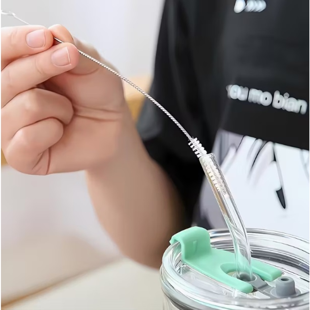 5 darabos szívószálas tisztítókefe készlet rozsdamentes acél nyéllel