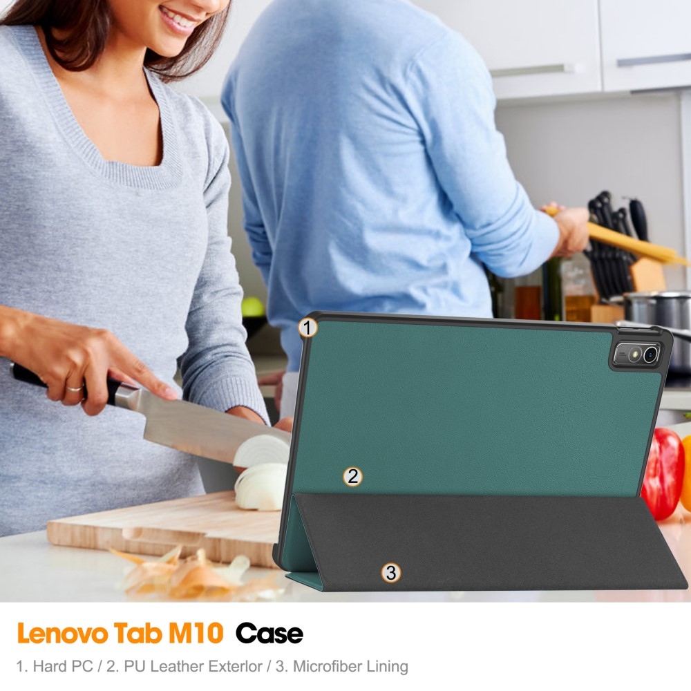 Ügyes záró tok Lenovo Tab M10 5G-hez - zöld