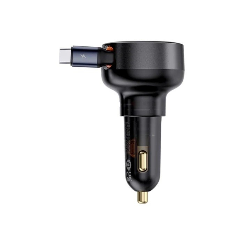 Baseus Enjoyment Pro USB-C 60 W-os autós töltő, Cluster Black