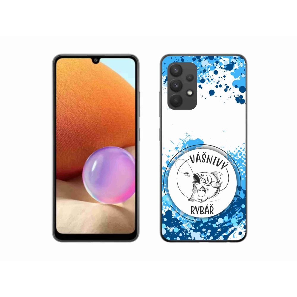 Gél borító mmCase Samsung Galaxy A32 4G - szenvedélyes halász fehér háttérrel