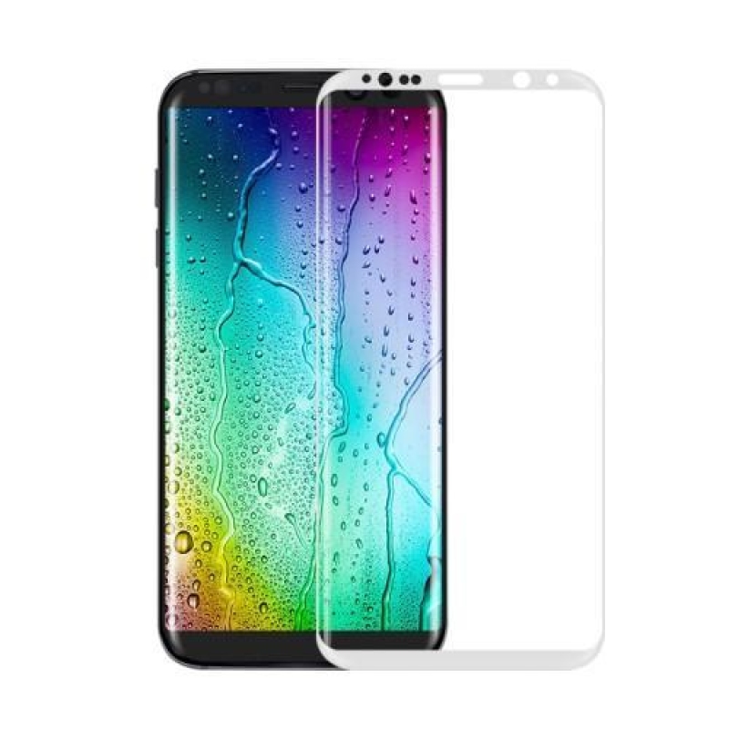 FFScreen teljes képernyő rögzítő edzett üveg Samsung Galaxy S8 kijelzőhöz - fehér szegéllyel