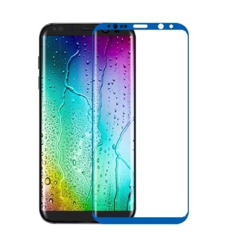 FFScreen teljes képernyő rögzítő edzett üveg Samsung Galaxy S8+ kijelzőhöz - kék szegéllyel
