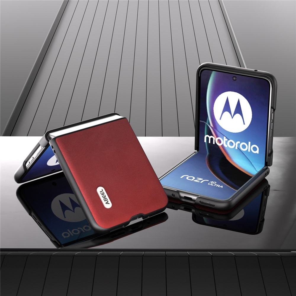 ABEEL műanyag tok kemény hátlappal a Motorola Razr 40 Ultra 5G készülékhez - piros színű