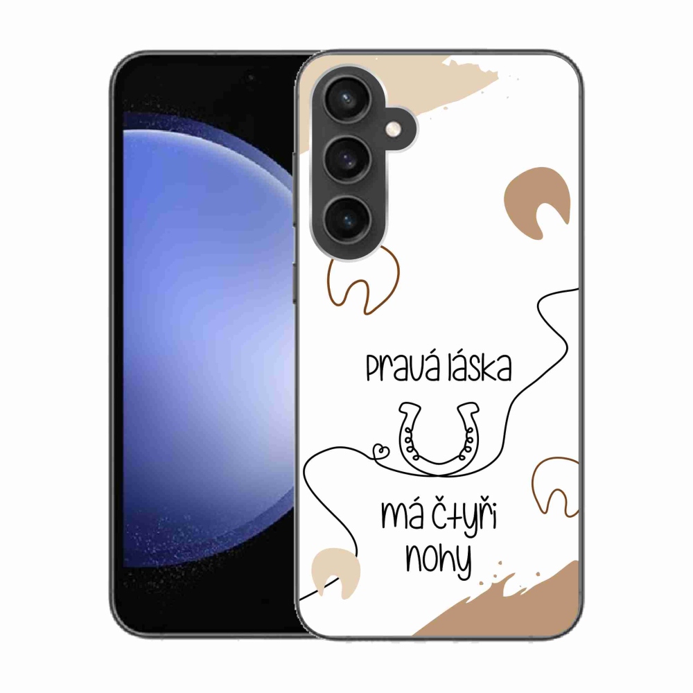 Gél borítás mmCase Samsung Galaxy S23 FE - ló motívum fehér háttérrel